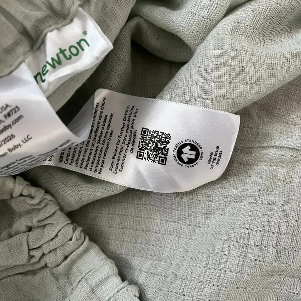 Set of two Newton Organic Cotton Fitted Crib Sheet Mint Green Ultra Breathable